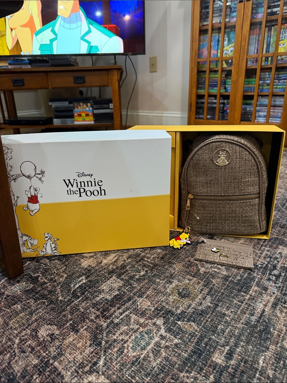 NEW Disney Winnie the Pooh Brown Mini Backpack 3 Piece Set in Gift Box